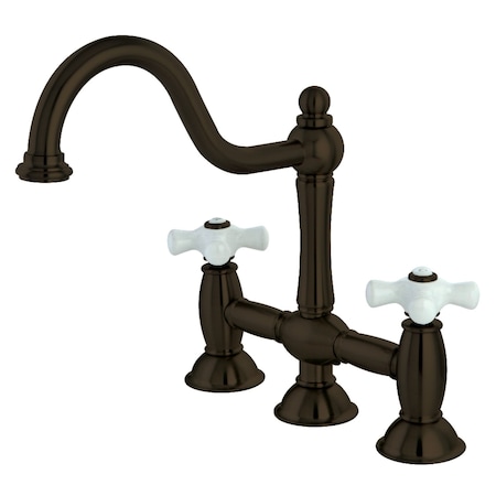 Kingston Brass KS3785PX Restoration Bridge Kitchen Faucet, Oil Rubbed Bronze KS3785PX